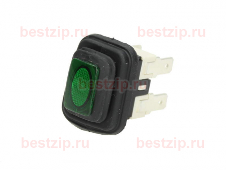 Выключатель двухполюсный 16А 250В зеленый